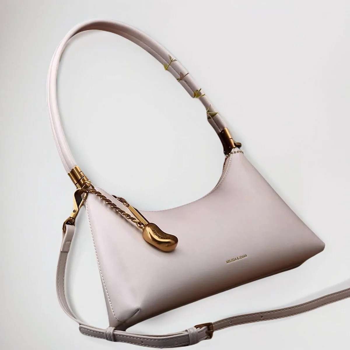 حقيبة كتف عصرية بتصميم رجعي على شكل خبز فرنسي فاخرة متعددة الاستخدامات من الجلد الناعم مع إغلاق بسحاب