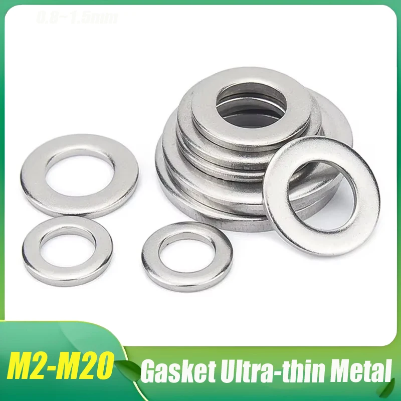 

M2 M3 M4 M5 M6 M8 M10-M20 304 Stainless Steel Gasket Ultra-thin Metal Screw Flat Washer Standard Increase Thickened Meson Washer