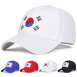 Unisex Korean Flag Embroidery Baseball Caps Spring Autumn Outdoor Adjustable Casual Hats Sunscreen Hat