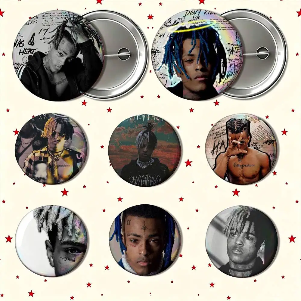 X-XXXTentacions Rapper Enamel Pin Tinplate Round Brooch Cosplay Nijigen Otaku Culture Badge 25mm 32mm 44mm 58mm