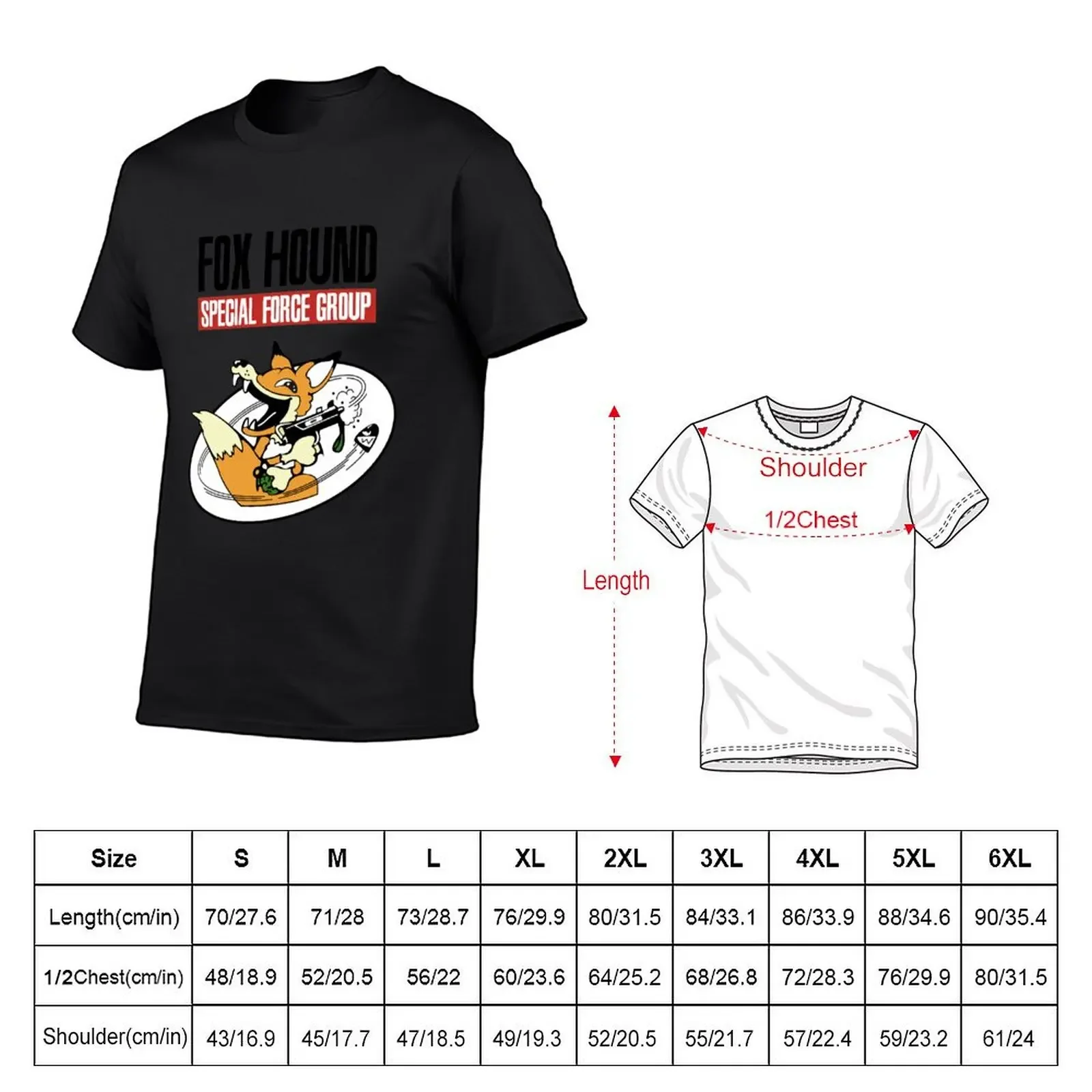 FOXHOUND Special Force Group T-Shirt anime kawaii clothes baggy shirts Short sleeve tee t shirts for men cotton