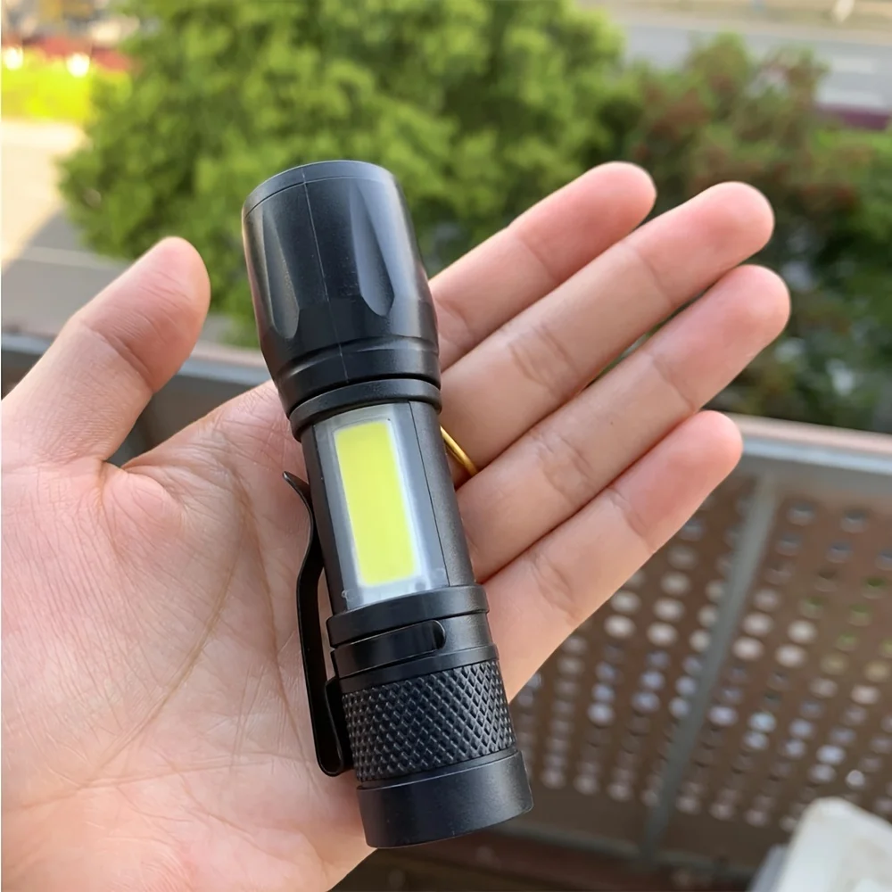 LED Strong Light Flashlight Mini Portable Side Light Rechargeable Long Range Portable Outdoor Household Small Flashlight