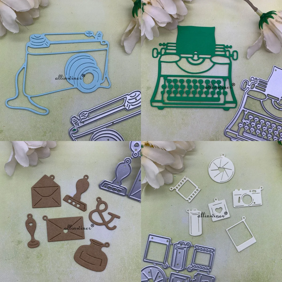 Camera Letter-Writing Set Metal Cutting Dies Halo Angel Die‑Cuts for Scrapbooking Card Making Paper Craft Embellishments