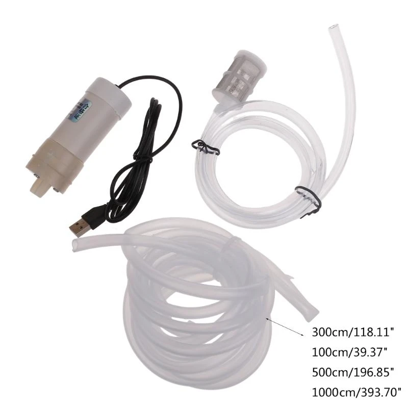 JU64 USB Powered Water for Fish Tanks and Balconies with Stainless Steel Mesh Filter