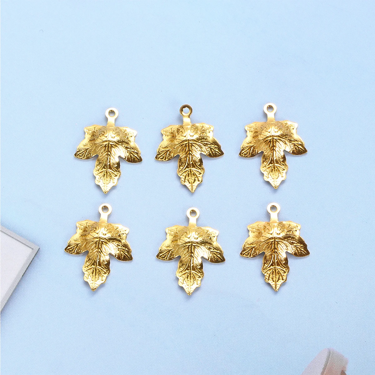 

6 шт., кулон в виде сусального золота, медь, ожерелье «сделай сам», браслет, подвески, стильный висячий брелок для скрапбукинга, подарок, кулон в виде листа «сделай сам»