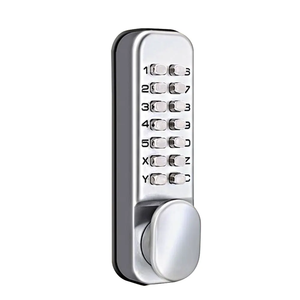 Imagem -02 - Universal Prata Keyless Entrada Door Lock Mecânica Código Digital Senha do Teclado Botão Deadbolt Moderno