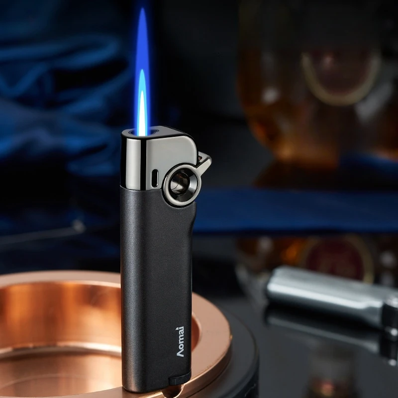 Creative Metal Arm Ignition Windproof Jet Blue Flame Inflatable Lighter Portable Butane Gas Cigar Lighters Smoking Accessories