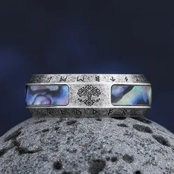 2024 New 316L Stainless Steel Creative Style Tree of Life Ring For Man Runes Amulet Pattern Jewelry Party Gift Dropshipping