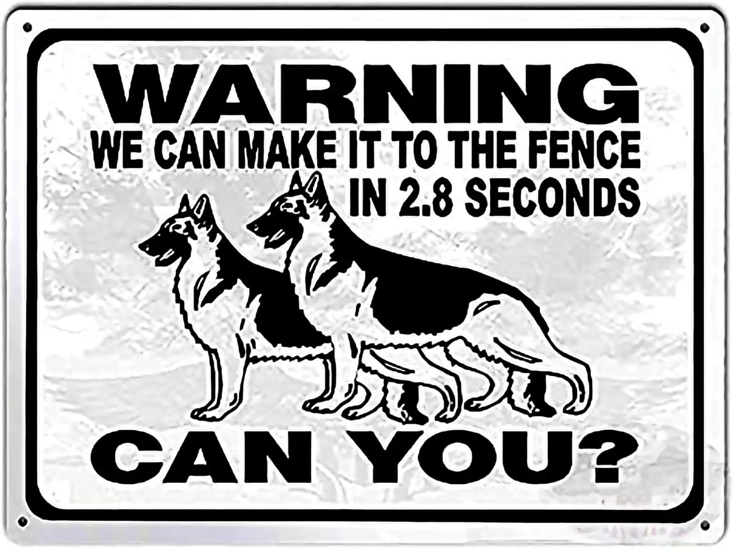 Germn Shepherd Dog Gurd Dog Securty Funny Metl Tn Sgn rt Wll Decor Wrnng We Cn Mke t to The Fence Outdoor Sgn 8x12nch