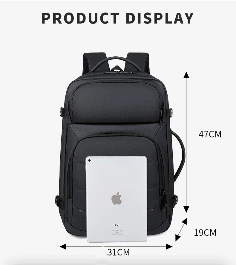 17.3 inch laptop Backpack Large Capacity Travel Backpack For Men Expandable USB Charging Waterproof  Business Handbag Schoolbag