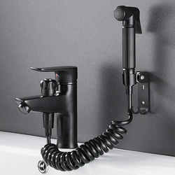 Brass Bathroom Basin Faucet Black Single Handle Tap Sink Faucet Mixer with Shower Head Hot and Cold Water Faucets Mixer Tap