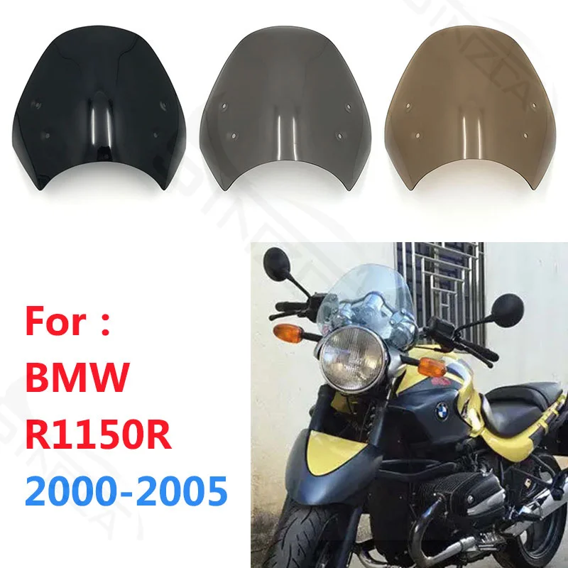 FOR BMW R 1150R R1150R 2000-2005 2001 2002 Motorcycle Windshield Windscreen Wind Deflectors Front Glass Viser Visor Black