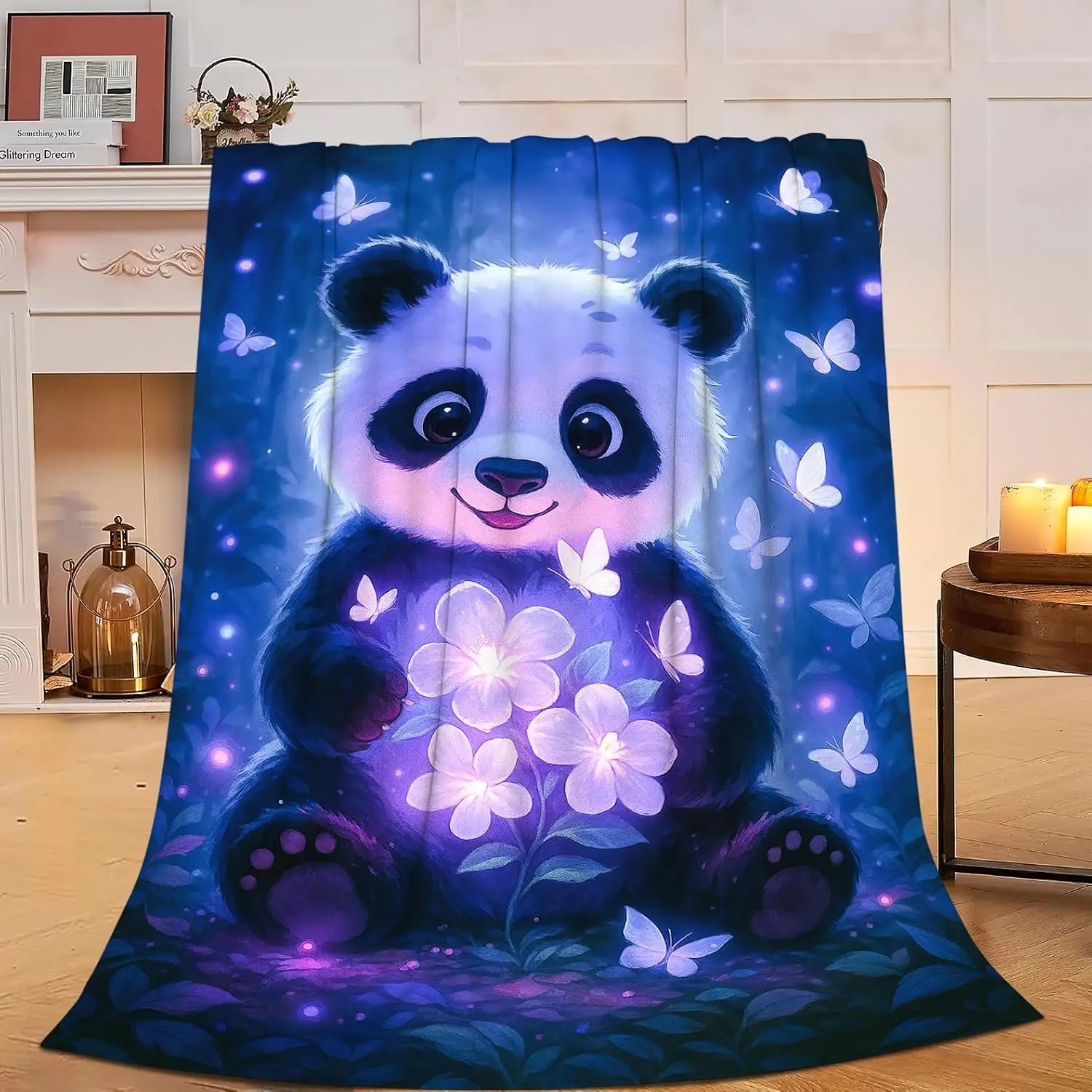 Cute Panda Throw Blanket for Couch Sofa Bedsheet Cozy Plush Decoration Autumn Winter Season Gift