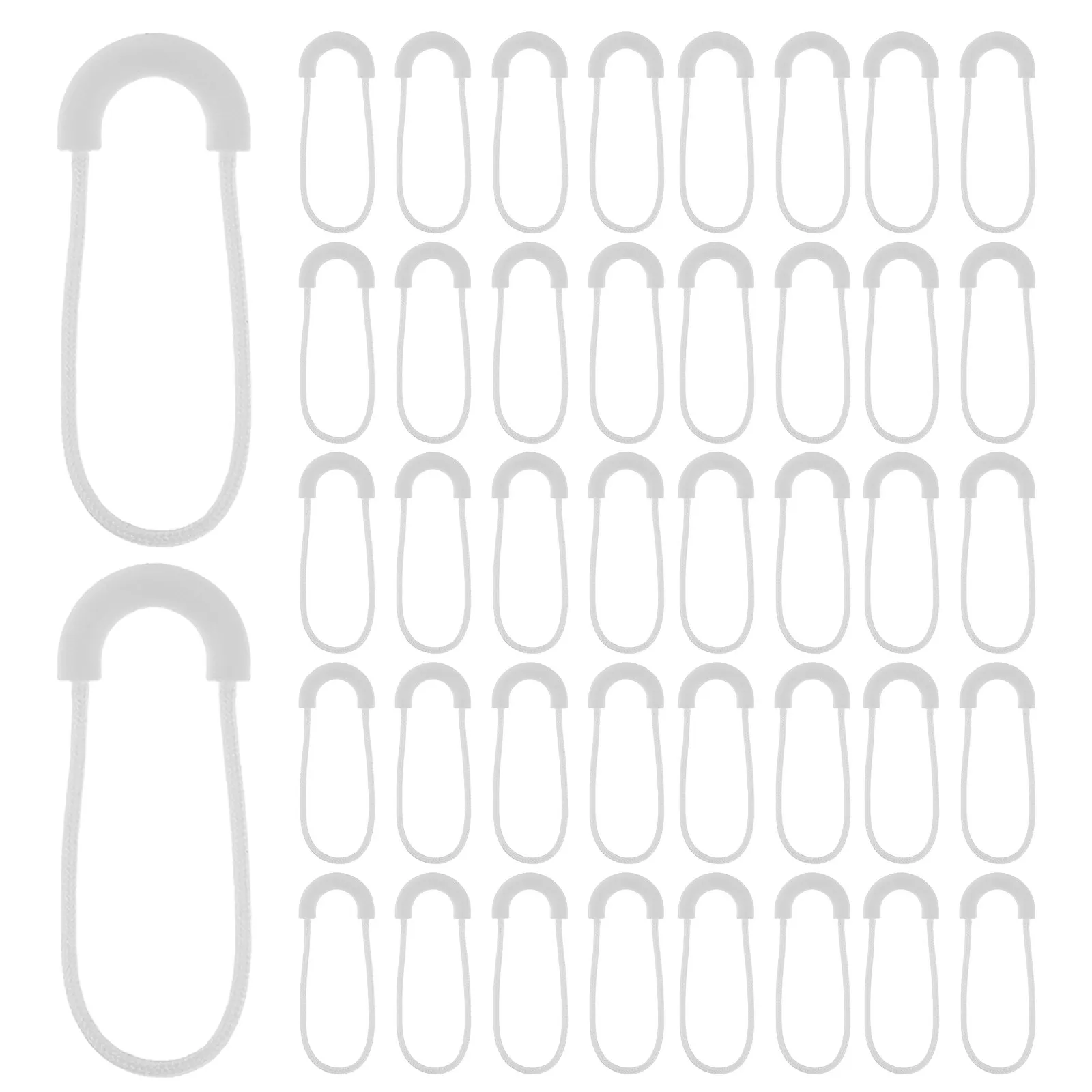 100Pcs U Shape Zipper Accessories Heavy Duty Cord Pulls Detachable Replacement for Jackets Backpacks Luggage Suitcases Purses