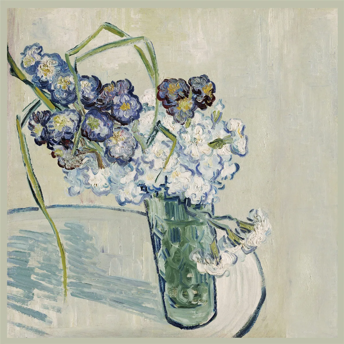 

Шарф с принтом гвоздика Ван Гога 90 см — большая квадратная дорожная шаль из саржи и накидка