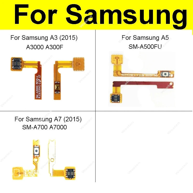 On/off & Power Flex Cable For Samsung Galaxy A3 A5 A7 2015 A3000 A300F SM-A500FU A500 A500F SM-A700 A7000 Side Key Flex Ribbon