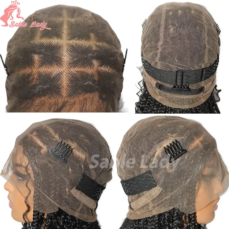 Synthetische kurze Bob Box geflochtene Perücken für schwarze Frauen 12 Zoll Cornrow Zöpfe Perücke afrikanische böhmische lockige kurze Boho Flecht Perücken