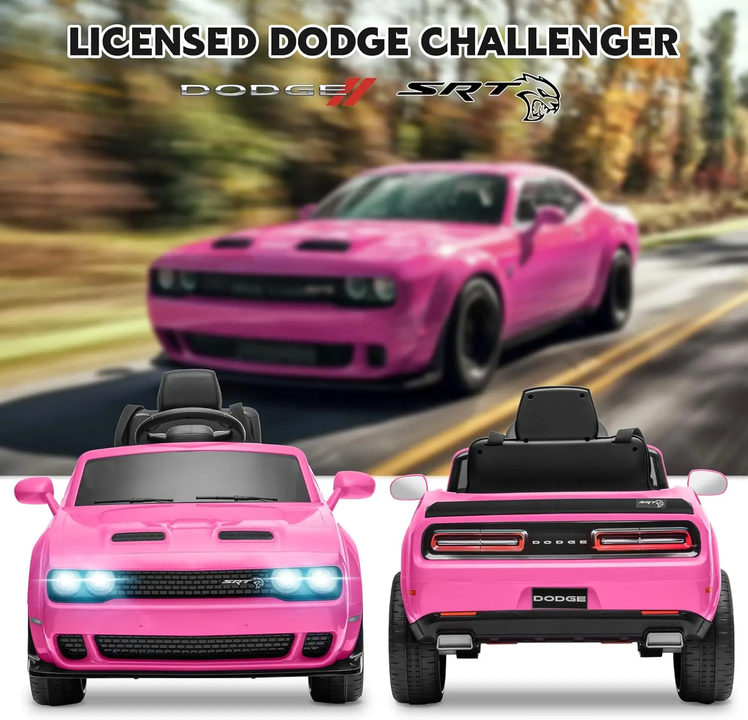 Carro elétrico infantil, passeio em carro licenciado, veículo elétrico alimentado por bateria 12V7Ah, brinquedos infantis com controle remoto, 3 velocidades