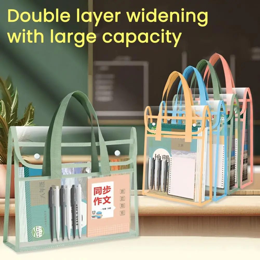 찢어짐 방지 파일 가방 방수 확장형 파일 폴더(클로저 포함) 사무실 학교용 휴대용 투명 문서 토트 백