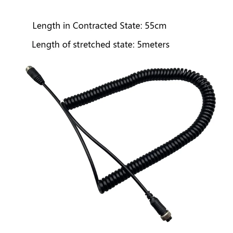 B04C-Aviation Plug Spring Wire For Truck Camera Reverse Image 4 Pin Male Female Double Shielding Extension Cable 10 Meter