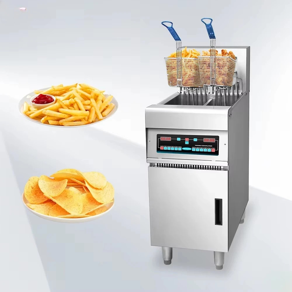 

Commercial Kitchen Restaurant Catering Equipment Chicken Potatoes Two Cans Fryer Electric Fryer