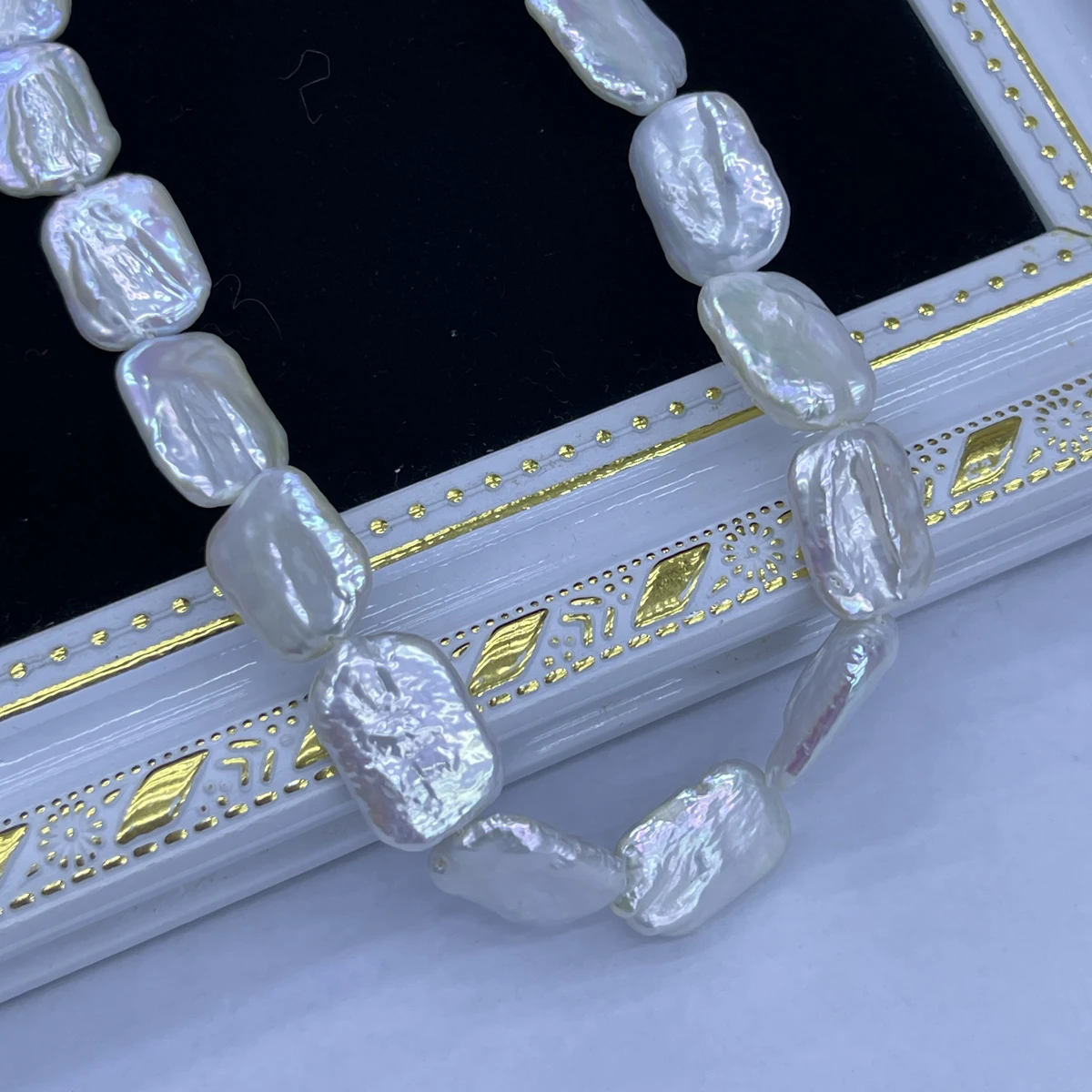 

Natural Freshwater Baroque Pearl squares 13x8mm Loose Bead Jewelry Make DIY Necklace Bracelet Accessories Gift Women Wedding