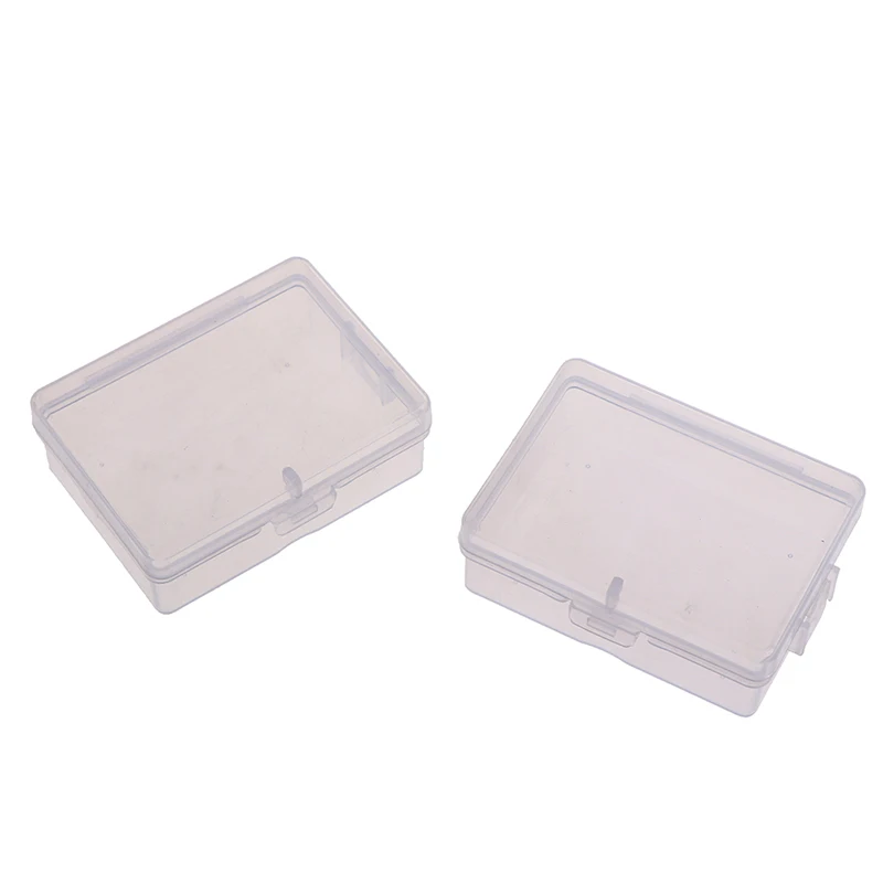 2pcs Transparent PP Plastic Packing Box Rectangular Empty Box Jewelry Accessories Mini Key Photo Family Storage Box
