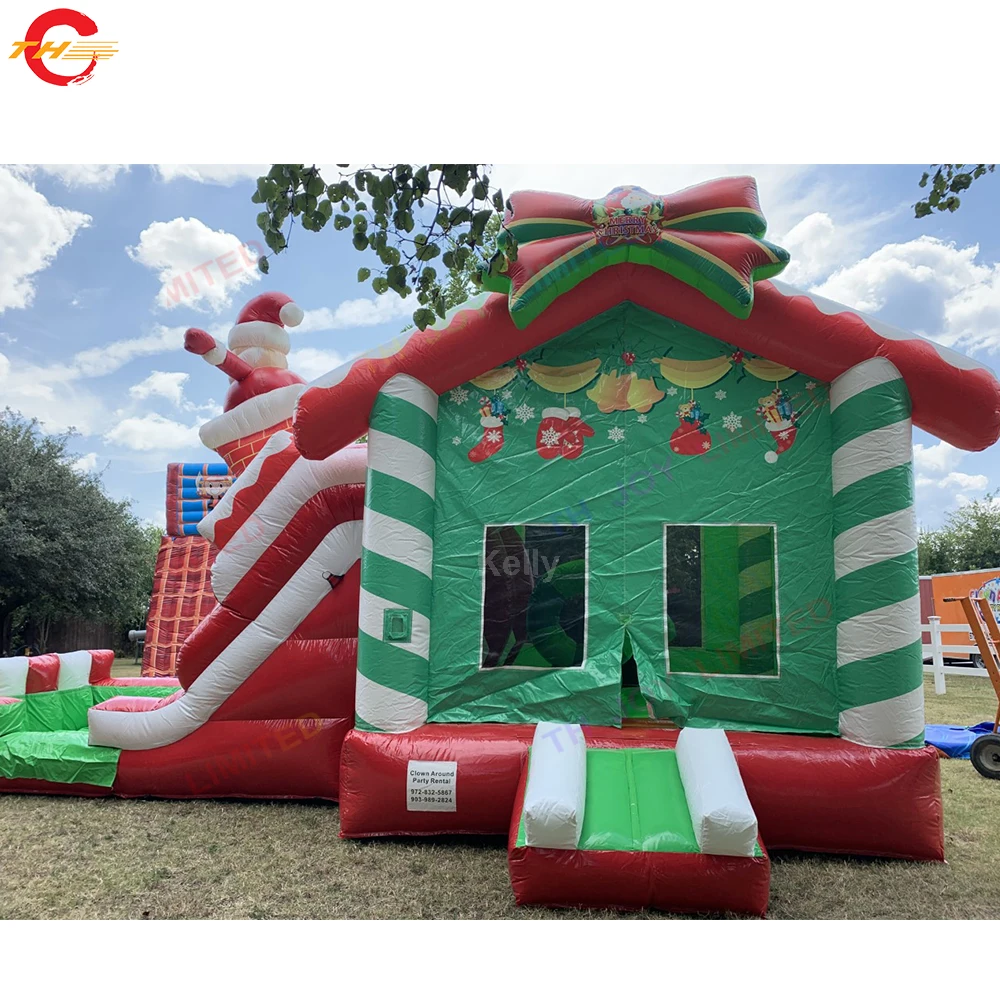 7x4m natal inflável bounce house comercial pvc lona jumper de ar inflável com slide para venda