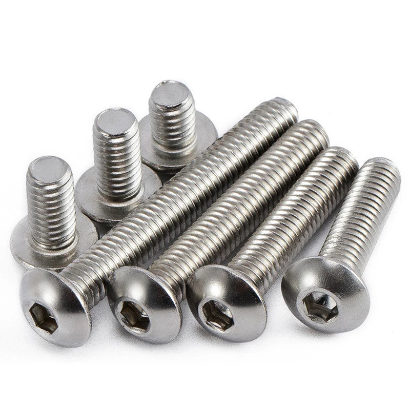 Vis à tête ronde/tête cylindrique en acier inoxydable 304, vis à douille hexagonale, tasse ronde en forme de champignon, boulons à tête demi-ronde M2M2.5M3M4M5M6M8M10 ~ M16