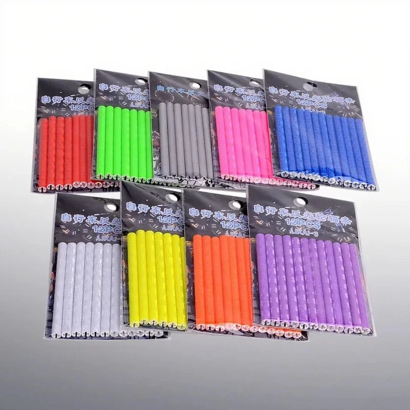 Bicycle Wheel Spokes Reflective Sticker Tube Strip Warning Light DIY 7.5cm MTB Cycling Reflector Reflective Safety Kit