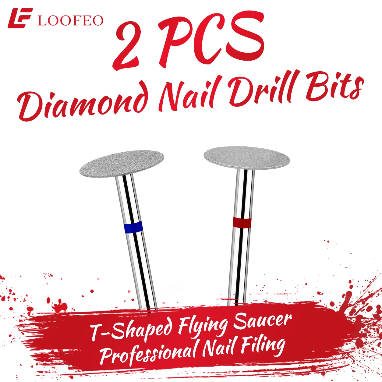 2pcs Medium Fine Diamond Nail Drill Bits for Shaping Smooth Remove Gel Milling Cutter for E-File Bits Manicure Pedicure Tools