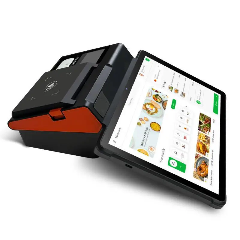 Munti Function 11 inch Android 12 POS Terminal with 80mm Printer Loyverse Desktop POS 4G WIFI BT Connection 2D Cash Register