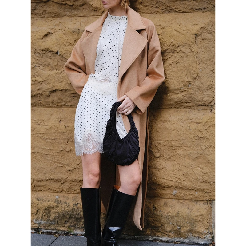 

Women's Summer Elegant Polka Dot Print Silky 2Pieces Set Floral Lace Trim Patchwork Satin Silk Sleeveless Shirt with Mini Skirts