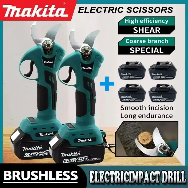 Makita 18v Battery Professional Cordless Electrician Scissors Pruning Shears Cutter Wireless Drills Tools Garden Pruner - view 2