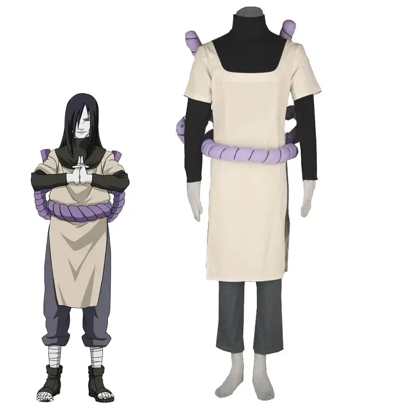 wiwiwi 123Anime Orochimaru Cosplay Costumes Halloween Ninja Performance Costume Wig