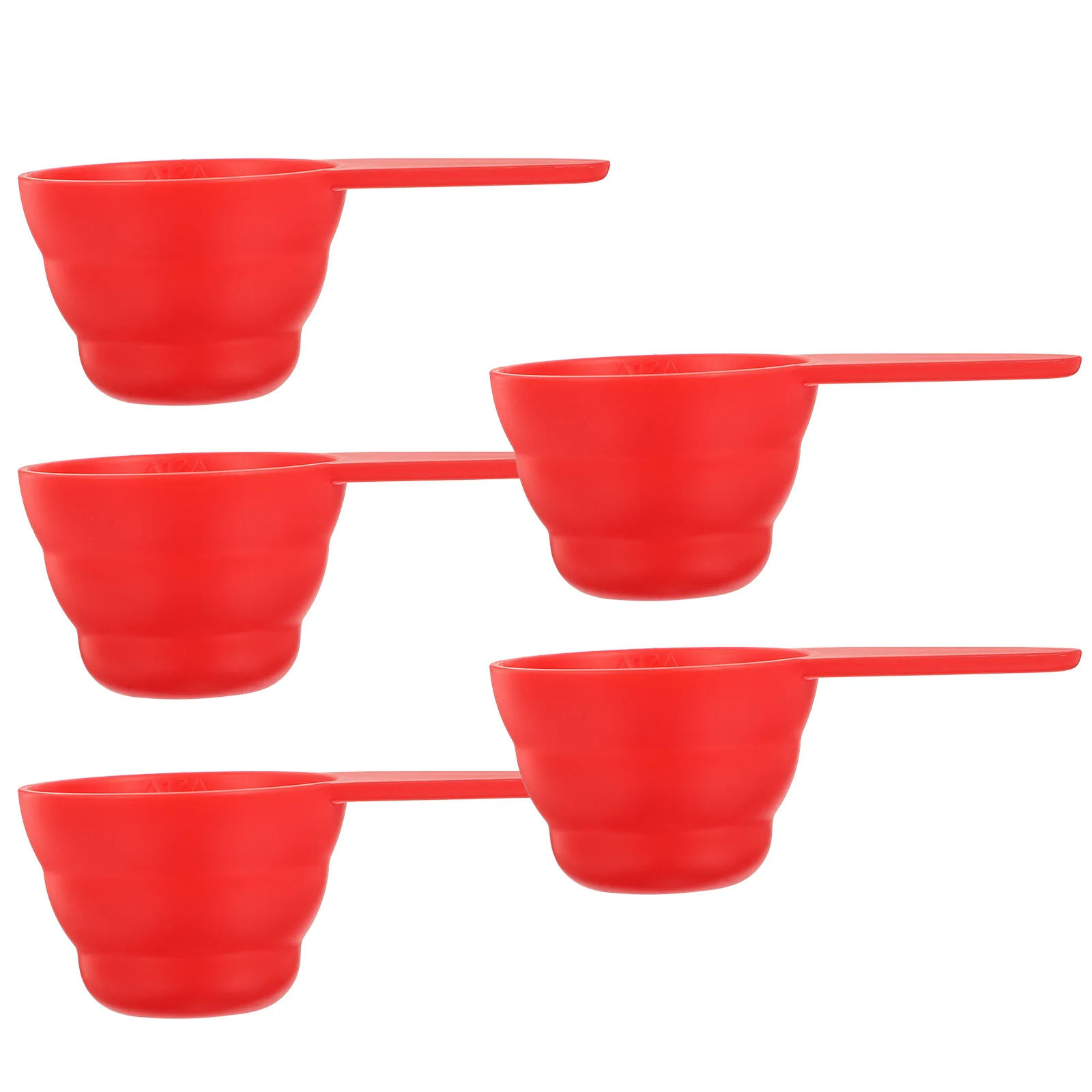 

5 Pcs Measuring Spoons Plastic Tea for Loose Long Handle Reusable Measure Red Abs Cup