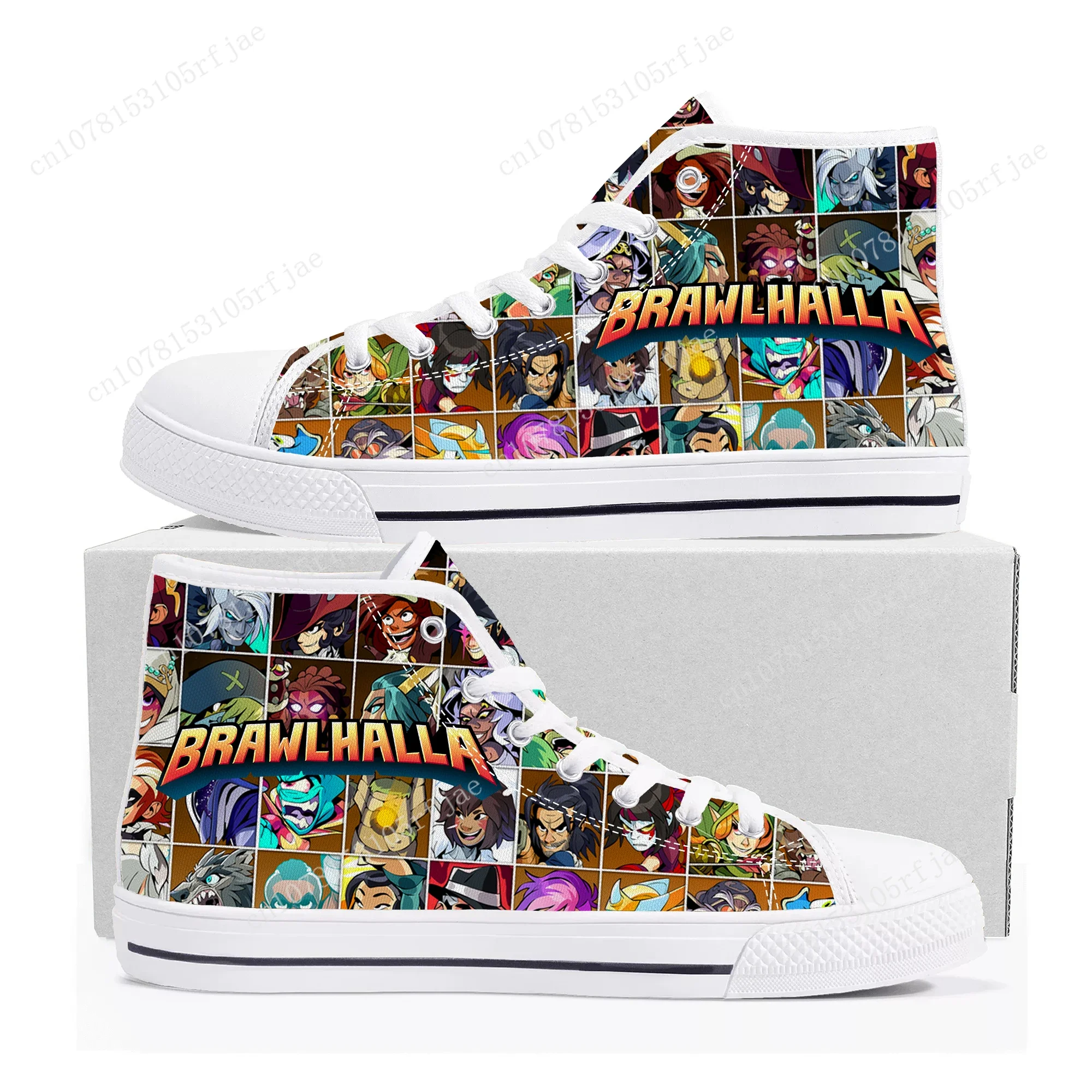 

Brawlhalla High Top Sneakers Hot Cartoon Game Mens Womens Teenager High Quality Fashion Canvas Shoes Casual Tailor Made Sneaker