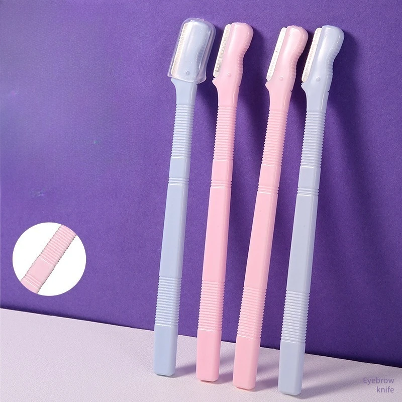ماكينة حلاقة صغيرة للحواجب من الفولاذ المقاوم للصدأ، ماكينة تشذيب دقيقة آمنة للنساء، أداة تهذيب غير مؤلمة للمكياج اليومي والسفر