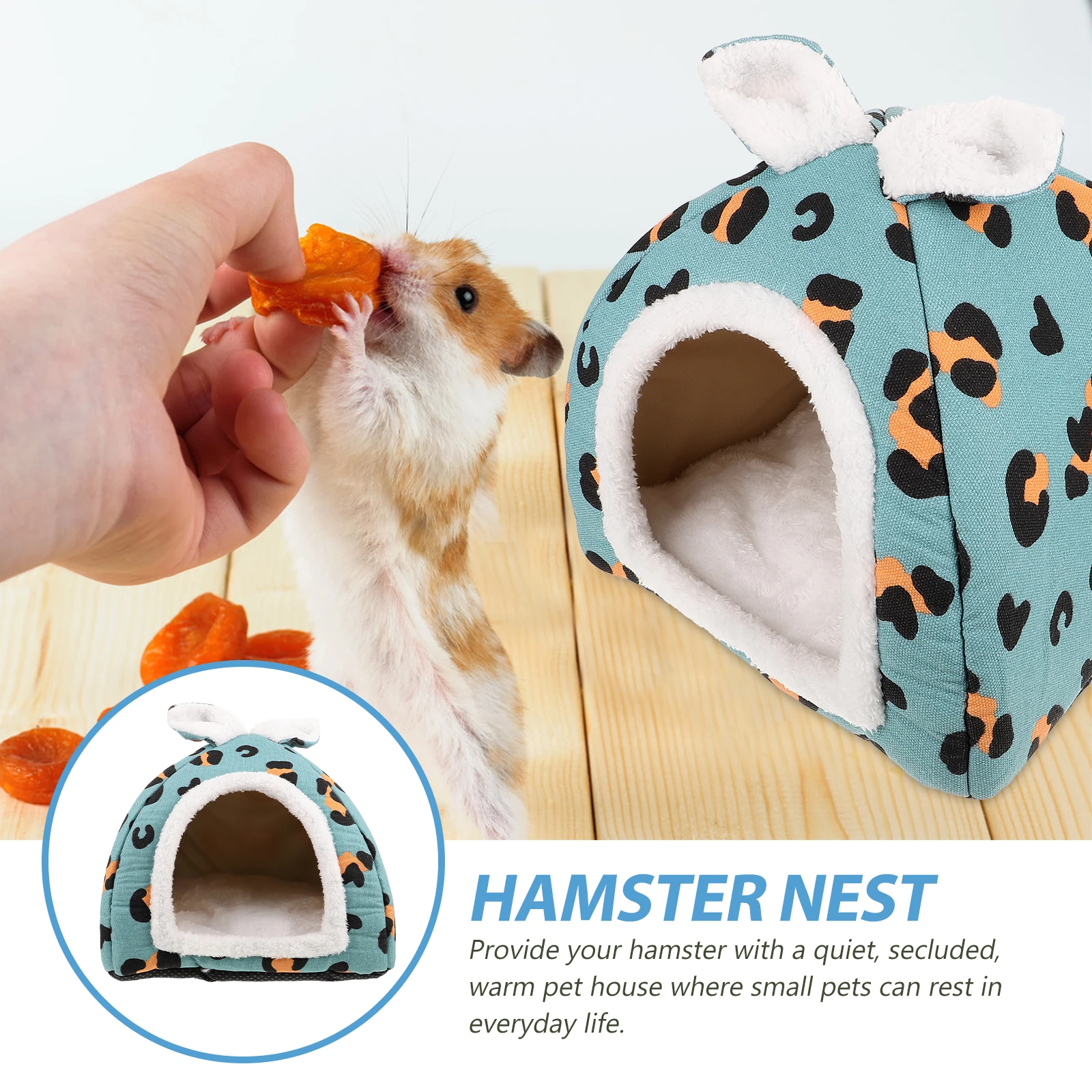 

Sturdy Chinchilla House 28x28x26cm Print Hamster Bed Flannel Warm Nest Privacy Small Pets Hideout Cotton