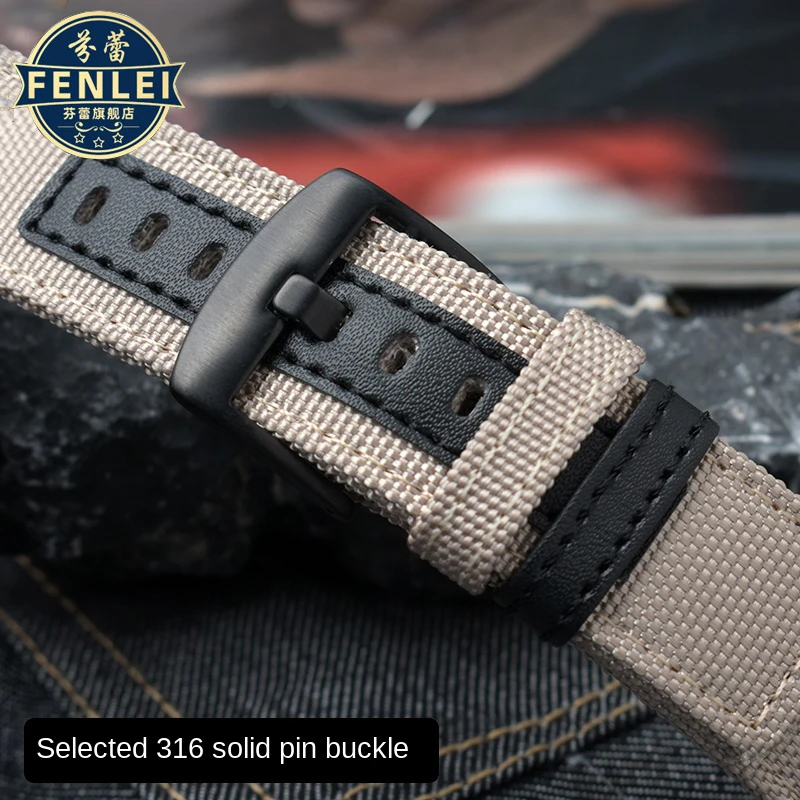 Untuk Casio tali jam nilon PRG-600YB PRG-650 PRW-6600 seri GA2000 mendaki gunung kulit kanvas Aksesori tali jam 24MM