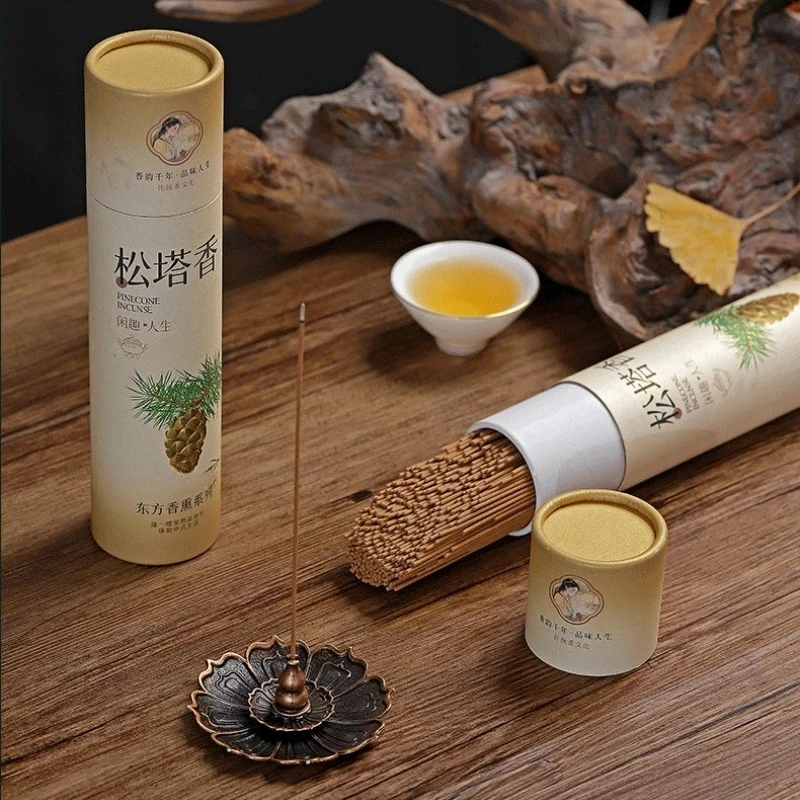 200g Pine Tower Stick Incense/Natural Plants No Addition Tearoom Studyroom Hotel Purify The Air and Remove Odors Joss Stick