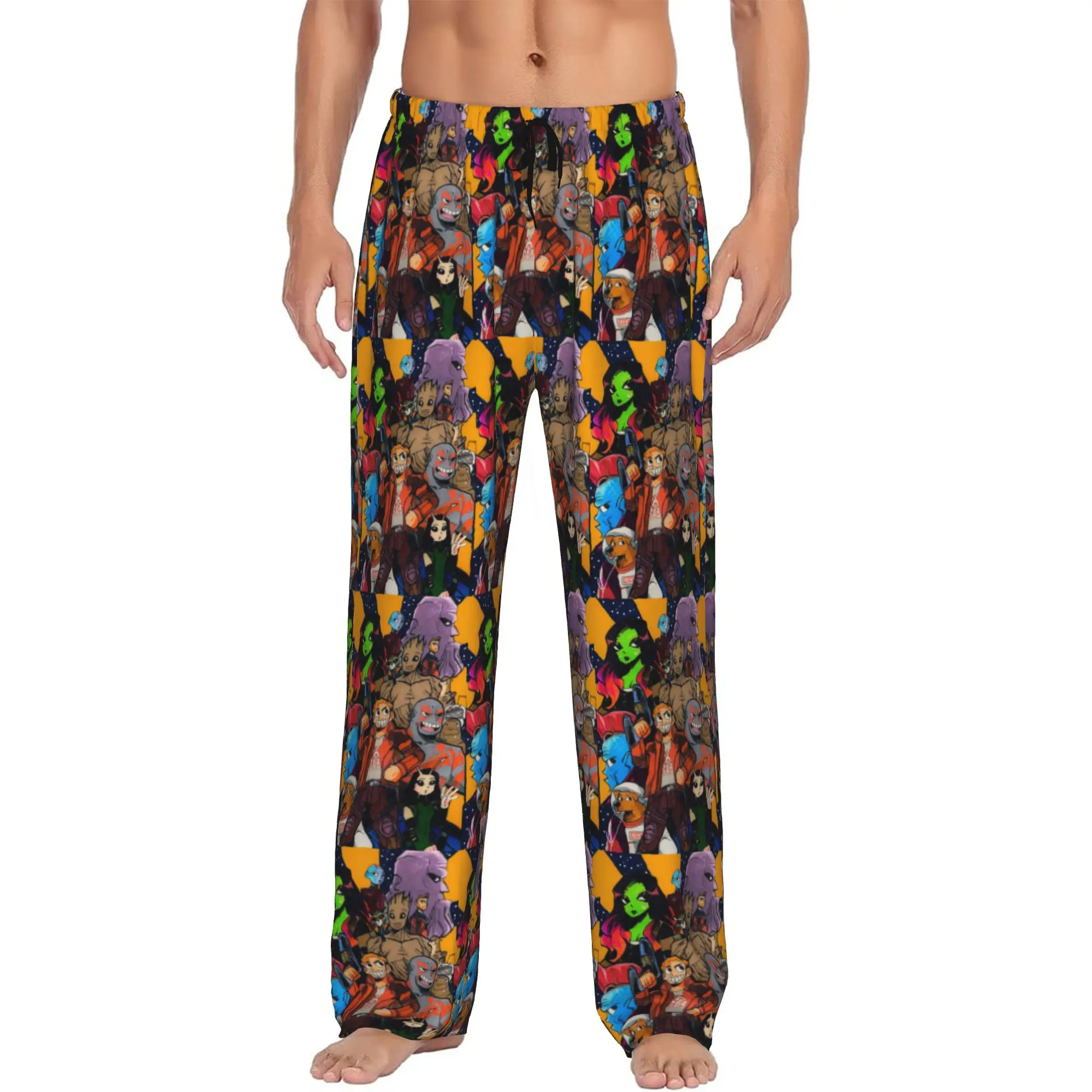 

Custom The Guardians Of Anime The Galaxy Pajama Pants for Men Sleepwear Lounge Sleep Bottoms Stretch with Pockets