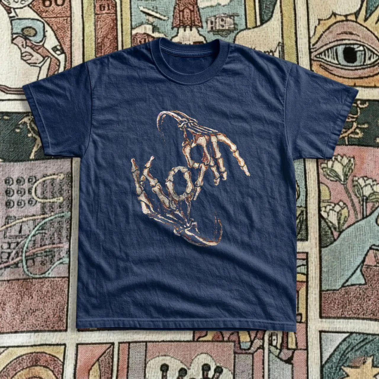 Korn Follow The Leader Cotton Printed T-Shirt Double-Sided Metal Band Tee Men's and Women's Oversize Couple Tee Tops