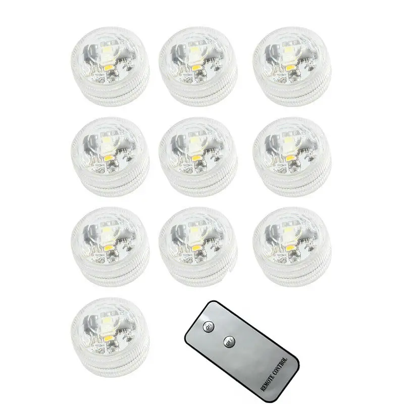 

12pcs/lot 3smds remote controlled submersible Led tealight candle lamp waterproof Wedding/Xmas/Valentine table decor-warm white