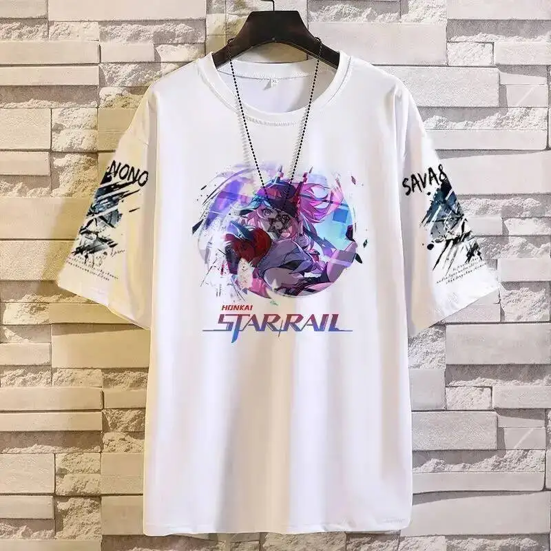 Anime Gra Honkai: Star Rail Cos Sparkle Kafka Robin Jingliu Huohuo itp. Koszulka unisex na co dzień z krótkim rękawem, idealna na dojazdy do pracy, prezent, 2025