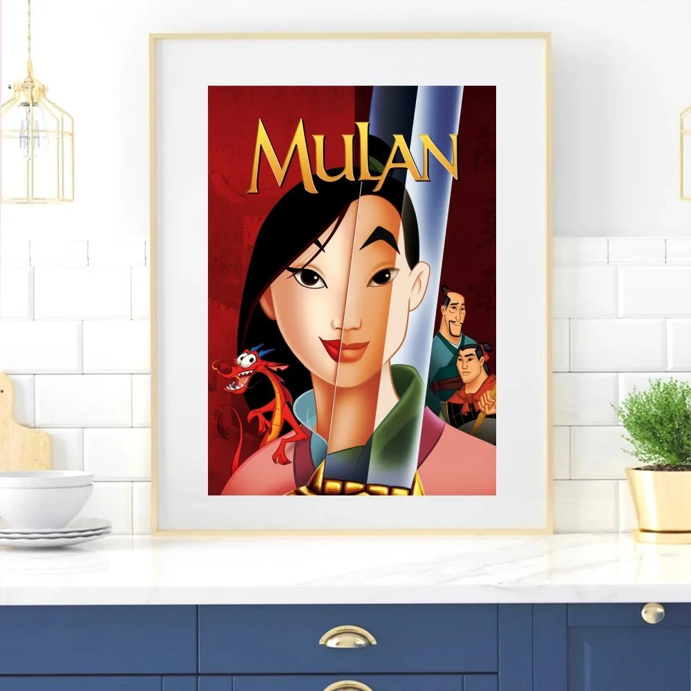 MINISO Disney Mulan Poster Home Room Decor Livingroom Bedroom Aesthetic Art Wall Painting Stickers