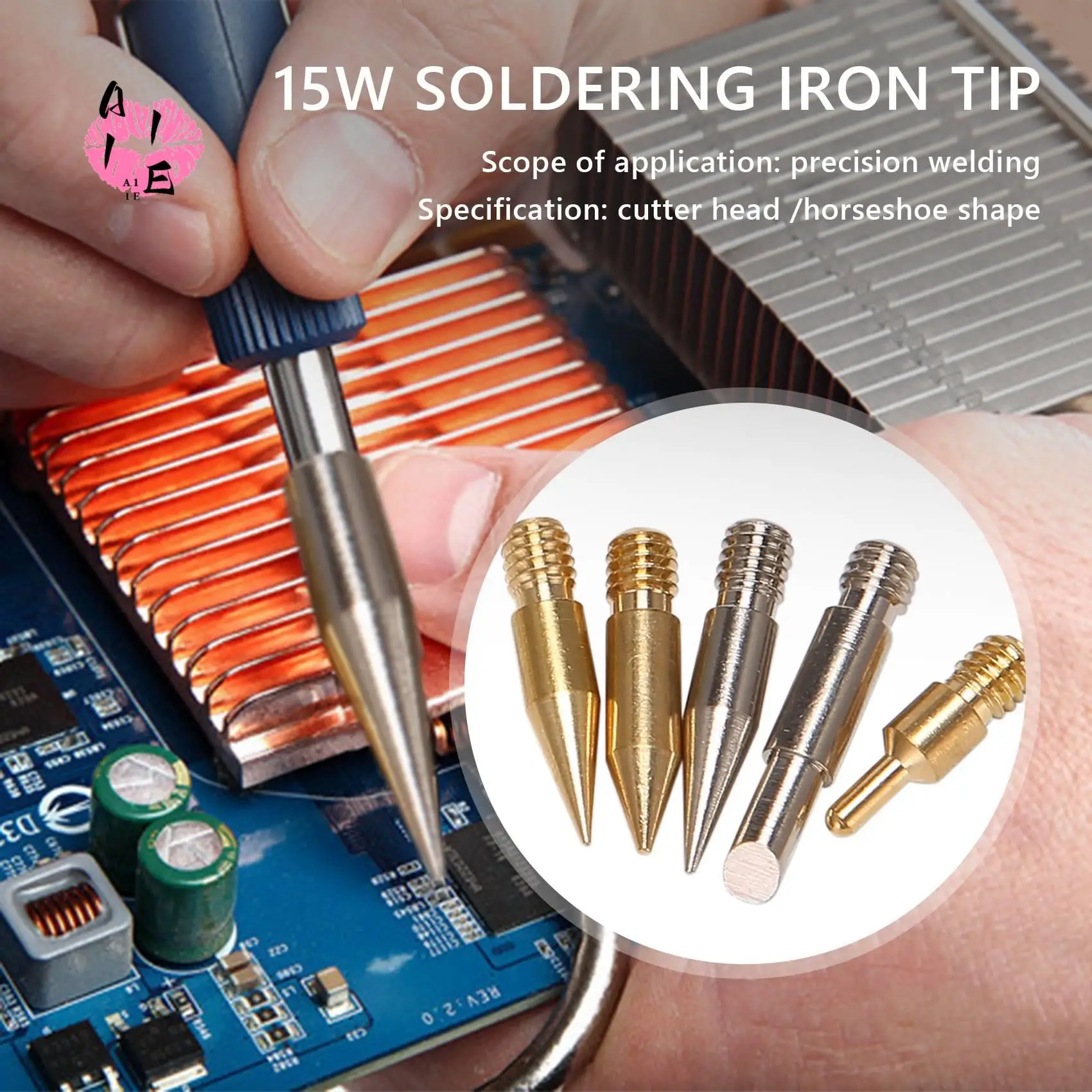 

A11E-510 Interface Soldering Iron Tip USB Wireless Soldering Iron Tip Welding Tool 15W Cutter Head Horseshoe Shape