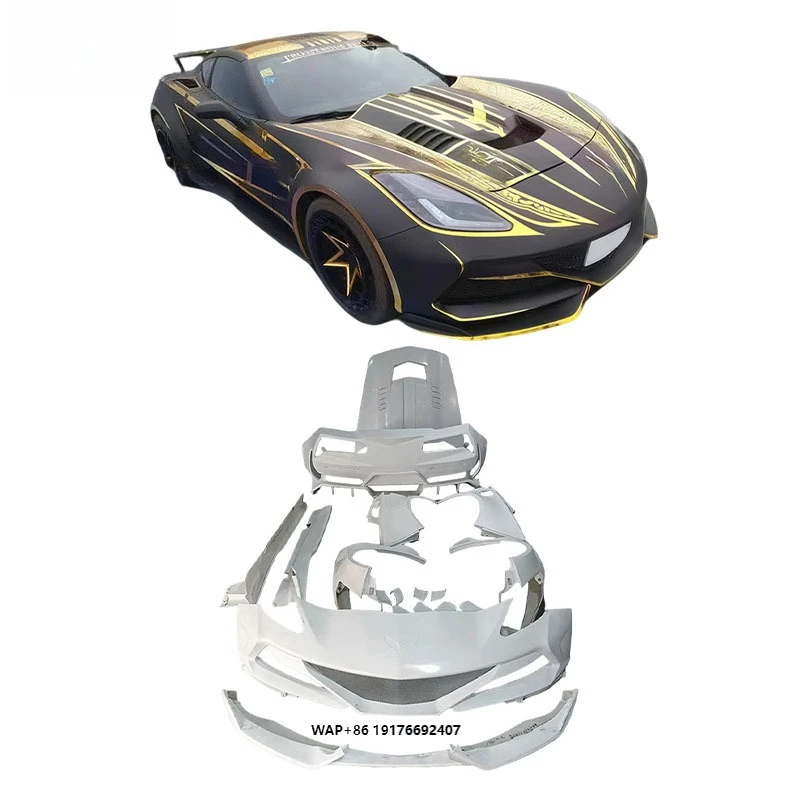 

For Corvette C7 Body Kit Wide Body Glass Fiber Hood Front Lip Rear Bumper Rear Diffuser Side Skirt Fender