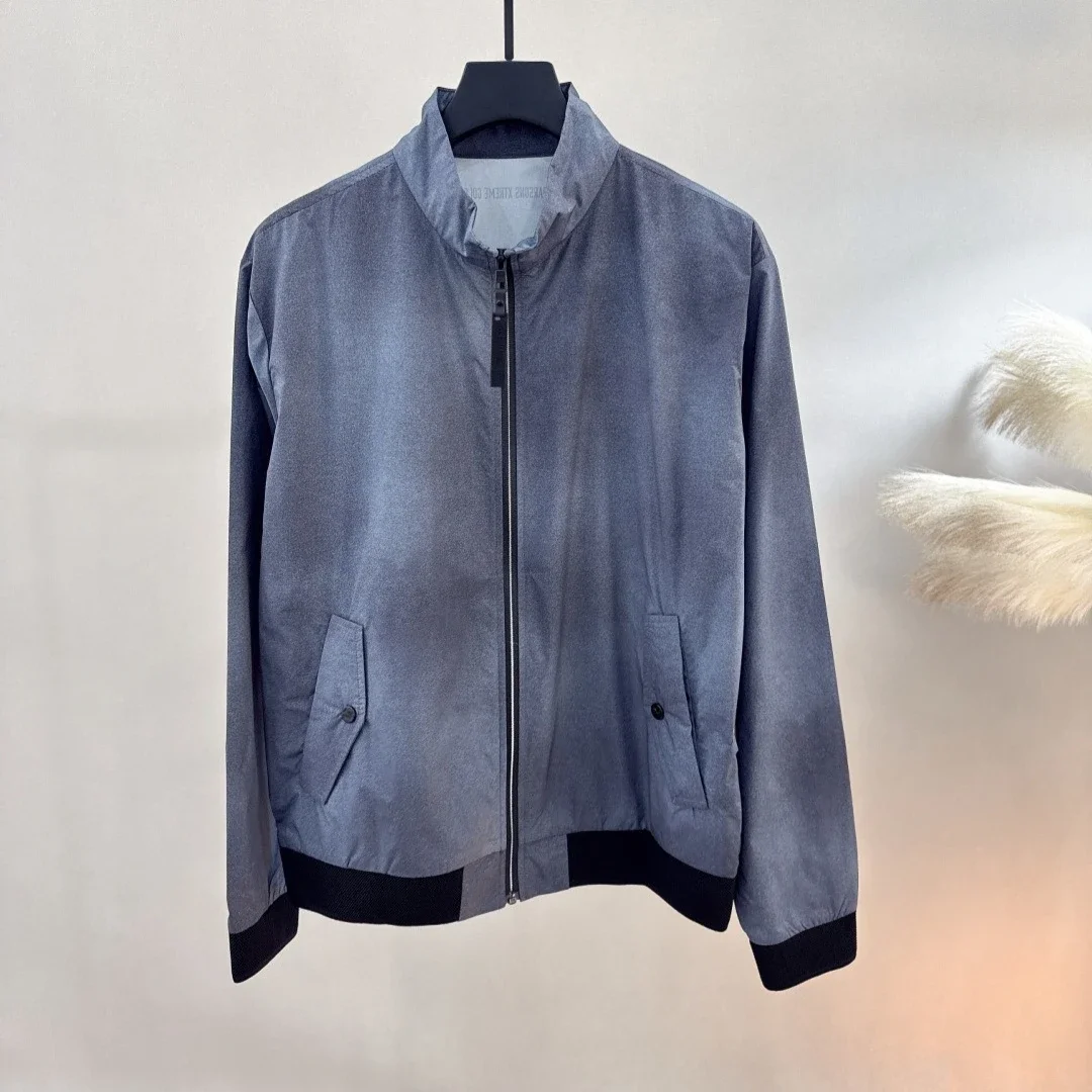 Men's Golf Zip-Up Stand Collar Jacket 2026 Fall New Original Korean High-End Letter Print Long Sleeve Casual Windproof Polyester