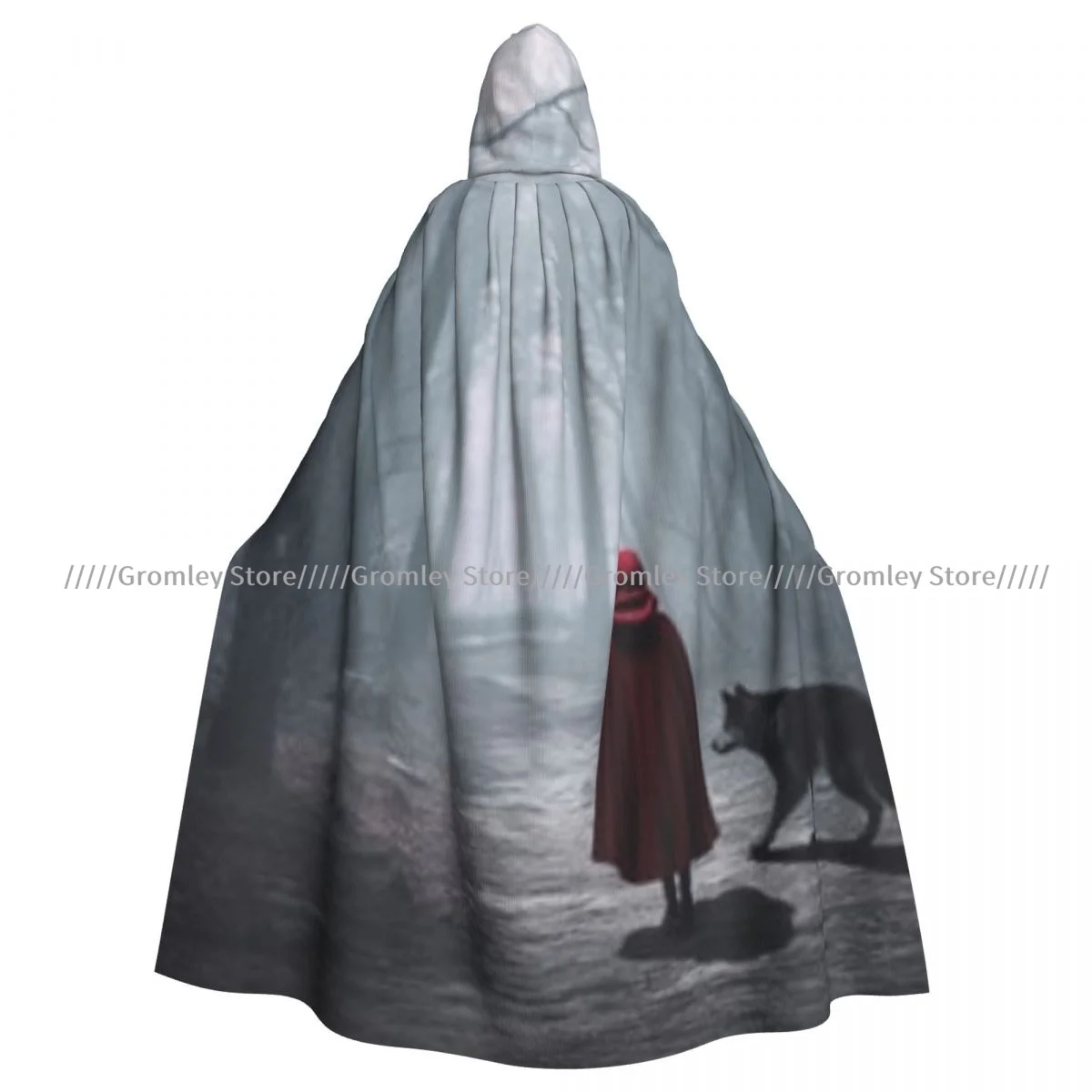 Unisex Halloween Cloak Little Red Riding Hood Fairy Tale Cape Hooded Medieval Costume Witch Wicca Vampire